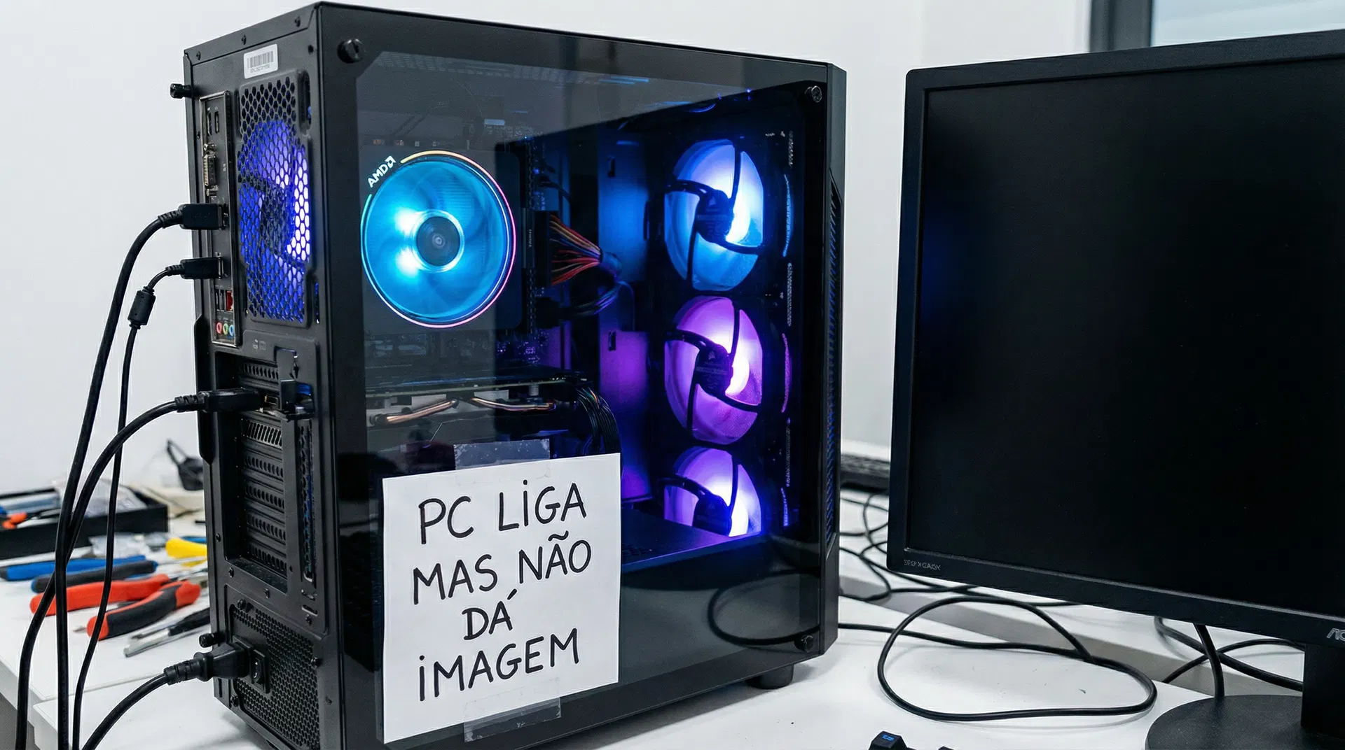 PC Liga mas não dá Imagem